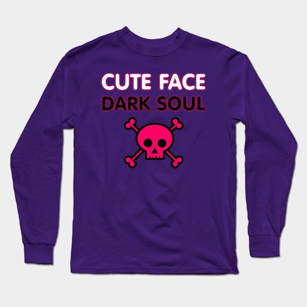 Cute Face Dark Soul Long Sleeve T-Shirt by benhonda2